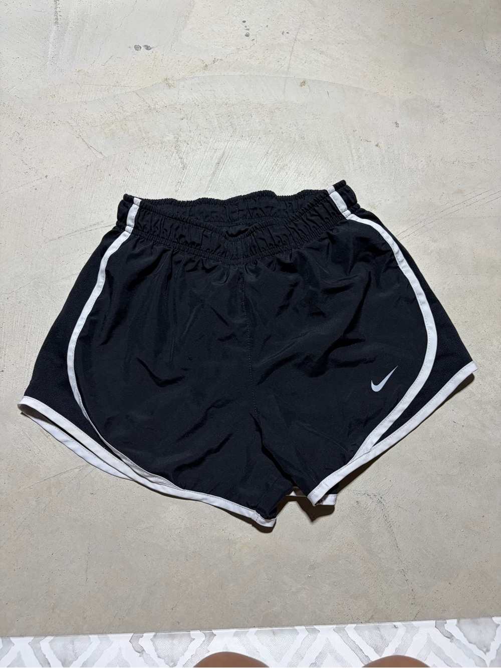 Nike Women’s Black Athletic Shorts with White Piping XS